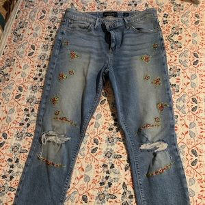 Lucky Brand Embroidered Skinny Jeans